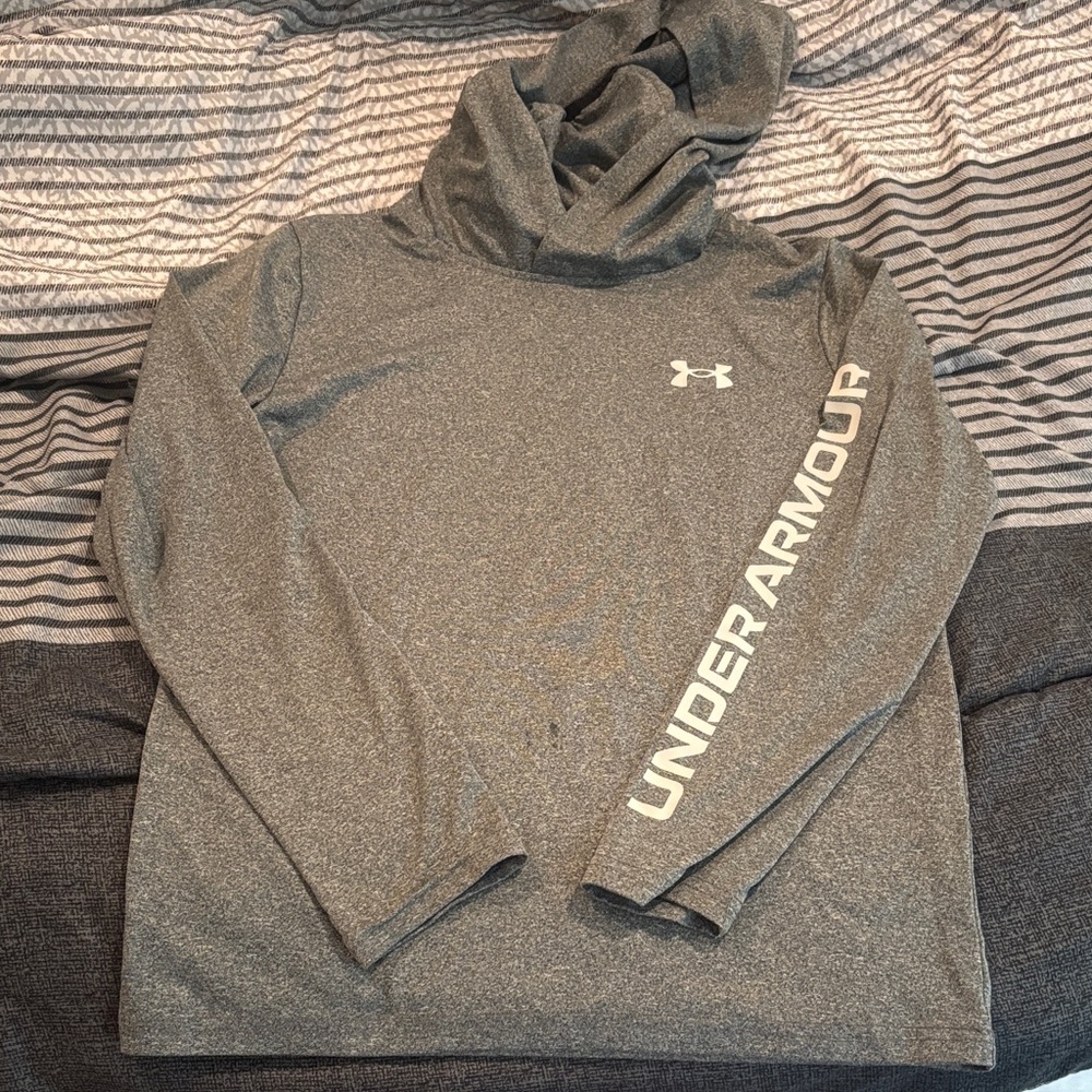 Under Armour Charcoal Hoodie with Sleeve Logo